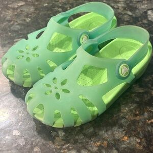 CROCS Shirley Girls Shoes Aqua/Lime C12